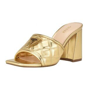 Guess Women's GELINA Heeled Sandal, Gold 710, 8